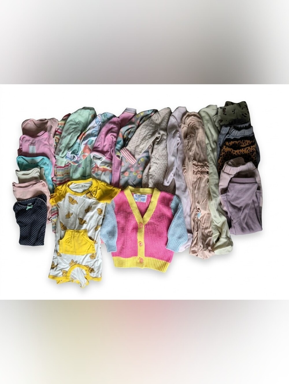 ​3-6M Baby Girl Clothing Lot - Baby Gap, Juddlies, Knit Cardigan & Sleepers